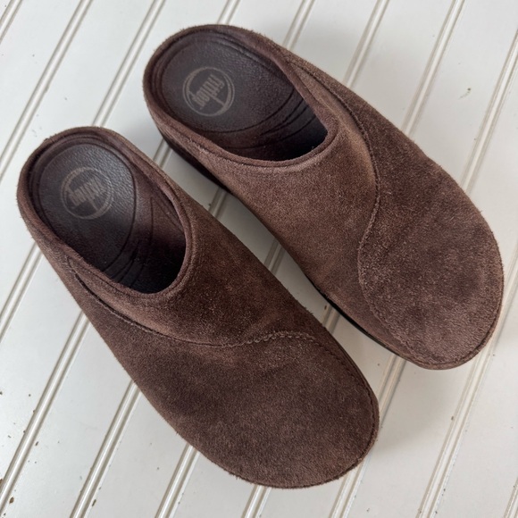 FitFlop Gogh Clog Women Shoes Size 9 Suede Chocolate Brown Casual Everyday Wear - Picture 2 of 9